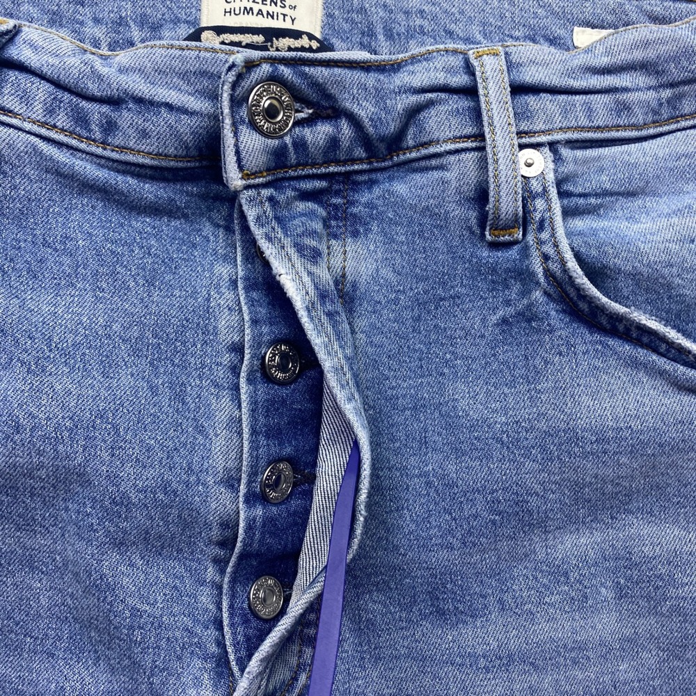 Citizens of Humanity Jolene High Rise Slim Straight Jeans Blue Sz 30 Grunge - Picture 5 of 11